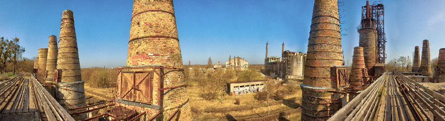 Begehbares Dach der Schachtofenbatterie im Museumspark Rdersdorf