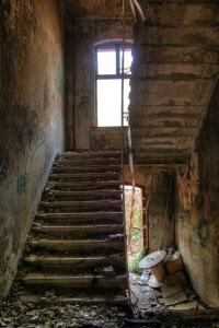 Heilsttten Beelitz: Treppenhaus (Nicht betreten!)