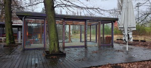 Pavillon im Biergarten des SEZ