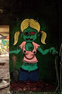 Graffitis an den Wnden des Lost Places VEB Khlautomat