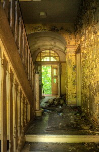 Treppenhaus, Erdgeschoss. Hlzernes Treppengelnder